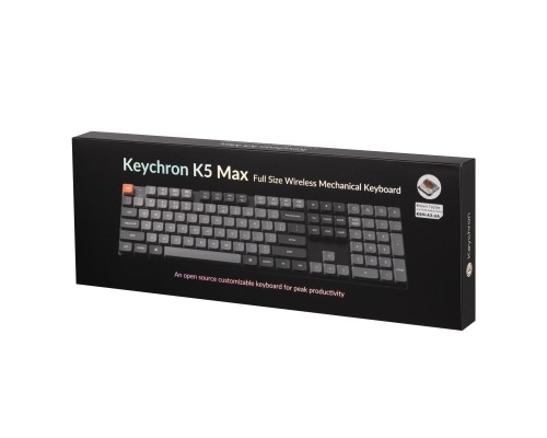Клавіатура Keychron K5 Max Gateron MX 2.0 Brown White Led QMK Wireless/Bluetooth/USB-А UA Black (K5M-A3-UA)