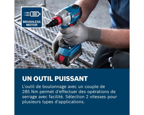 Гайковерт Bosch GDX 18V-285 18V, до 3600об/хв, 285Нм, квадрат 1/2