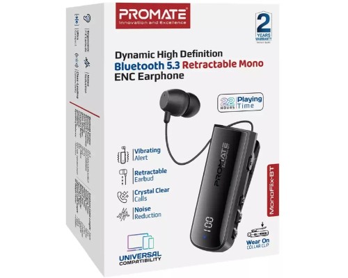 Навушники Promate Monoflix-bt Black (monoflix-bt.black)