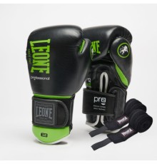 Боксерські рукавички Leone GN115 Professional 2 Black 16 унцій (GN115_Black_16oz)