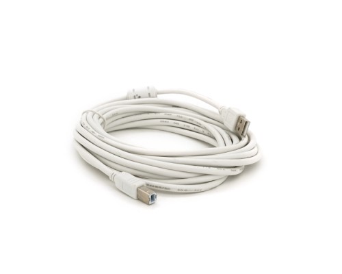 Кабель для принтера USB 2.0 AM/BM 5.0m ferrite white Voltronic (YT-AM/BM-5.0W)