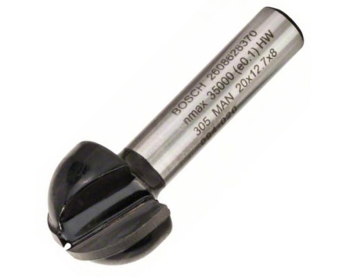 Фреза Bosch Professional галтельна, Std, S8, R10, D20, L12.4 (2.608.628.370)