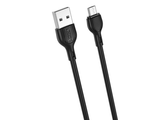 Дата кабель USB 2.0 AM to Micro 5P 1.0m 2.1A black XO (NB200-M-BK)