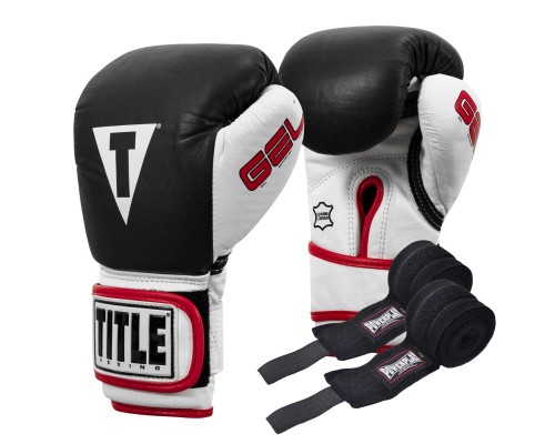 Боксерські рукавички Title Boxing Gel World Black M 12oz (GTWBG M BK)
