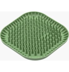 Універсальний посуд для тварин Fiboo Fiboowl Spiky килимок для злизування ласощів та їжі, 19х19 см зелений (FIB0235)
