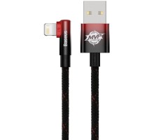 Дата кабель USB 2.0 AM to Lightning 1.0m 2.4A 90° corner black/red Baseus (CAVP000020)