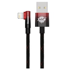 Дата кабель USB 2.0 AM to Lightning 1.0m 2.4A 90° corner black/red Baseus (CAVP000020)