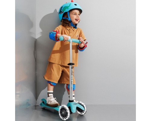 Самокат Micro Mini Deluxe Glow LED льодовик аква (MMD218)