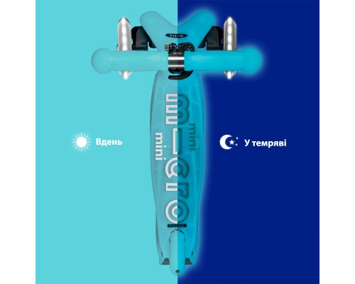 Самокат Micro Mini Deluxe Glow LED льодовик аква (MMD218)