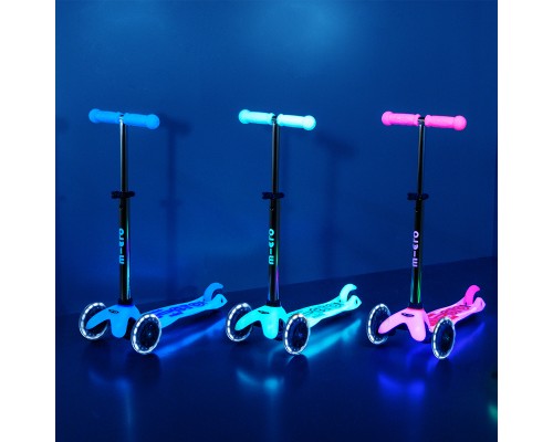 Самокат Micro Mini Deluxe Glow LED льодовик аква (MMD218)