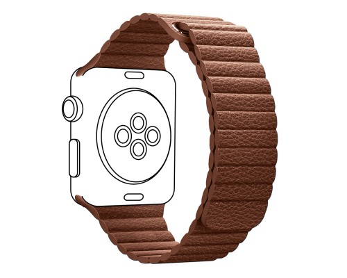 Ремінець до смарт-годинника Armorstandart Leather Loop для Apple Watch 42 (Series 11-10)/41/40/38 Saddle Brown (ARM57843)