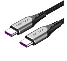 Дата кабель USB 2.0 C Male to C Male 5A Cable Gray 2M Aluminum Alloy Type VENTION (TAEHH)