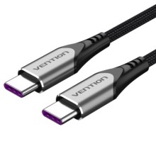 Дата кабель USB 2.0 C Male to C Male 5A Cable Gray 2M Aluminum Alloy Type VENTION (TAEHH)