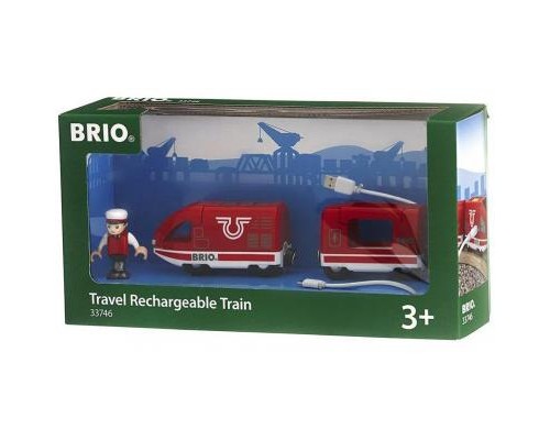 Залізниця Brio World Поїзд USB зарядка, вагон, машиніст (33746)
