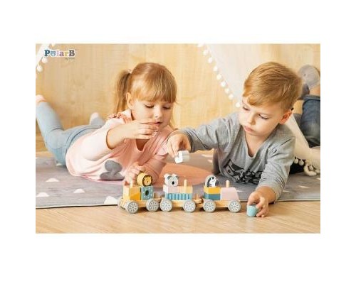 Розвиваюча іграшка Viga Toys PolarB Потяг з тваринами (44015)