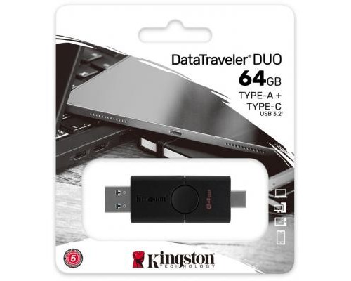 USB флеш накопичувач Kingston 64GB DataTraveler Duo USB 3.2 Gen1/Type-C (DTDE/64GB)