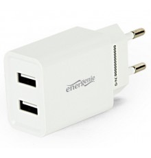 Зарядний пристрій EnerGenie USB 2.1A, white (EG-U2C2A-03-W)