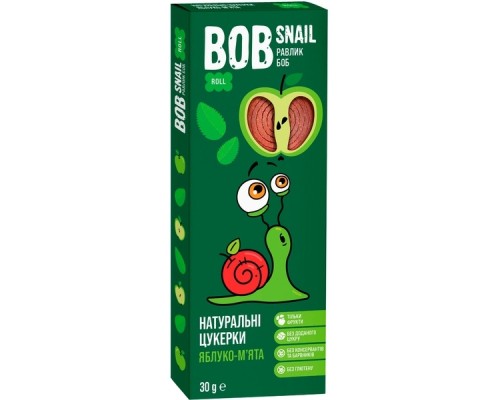 Цукерка Bob Snail Равлик Боб Яблучні з м'ятою 30 г (4820162520262)