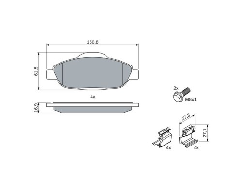 Гальмівні колодки Bosch 0 986 494 261