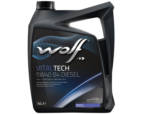 Моторна олива Wolf VITALTECH 5W40 B4 DIESEL 4л (8334009)