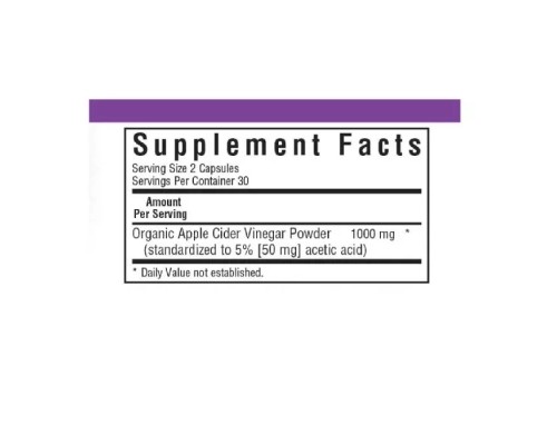 Трави Bluebonnet Nutrition Яблучний оцет, Apple cider vinegar, 60 вегетаріанських капсул (BLB0982)