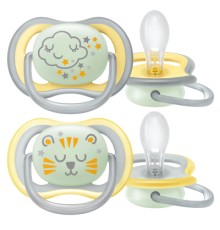 Пустушка Philips AVENT Avent Ultra Air Нічна 18 місяців + 2 шт (SCF376/01)