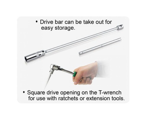 Ключ Toptul свічковий Т-подібний магнітний 16мм L450мм (CTHB1645)