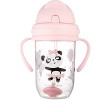 Поїльник-непроливайка Canpol babies Exotic Animals з трубочкою і обтяжувачем 270 мл Рожева (56/606_pin)