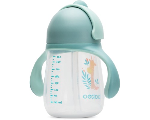 Поїльник-непроливайка Baboo із силіконовою соломинкою, 260 мл, 9 + (Safari / зелена) (8-122)