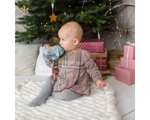 Поїльник-непроливайка Baboo із силіконовою соломинкою, 260 мл, 9 + (Safari / зелена) (8-122)