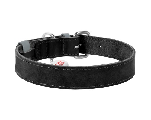 Нашийник для тварин WAUDOG Classic шкіряний 12 мм х 19-25 см чорний (02011)