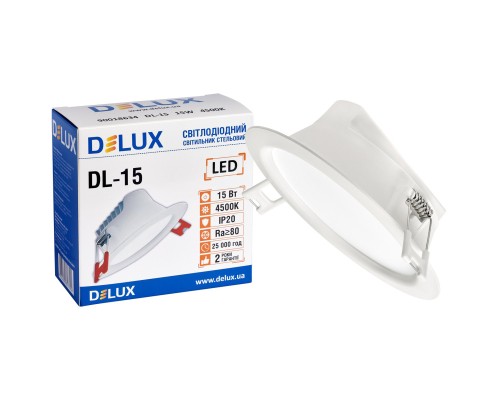 Світильник Delux DL-15 4500К 15Вт 1200лм 230В D140мм (90018634)