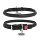 Нашийник для тварин WAUDOG Glamour з QR паспортом, круглий, XS d8 мм Д 25-33 см см чорний (22411)