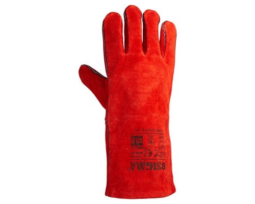 Захисні рукавиці Sigma краги зварювальника р10.5, клас АВ, довжина 35см (червоні) (9449341)