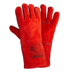 Захисні рукавиці Sigma краги зварювальника р10.5, клас АВ, довжина 35см (червоні) (9449341)