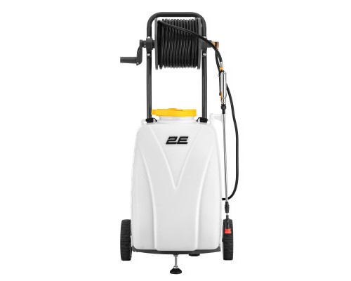 Обприскувач 2E AquaSpray 40LRC 40л, 12В, 1х12Ah, 7бар, 2.9л/хв, шланг 30м, на колесах (2E-40LWBS30)