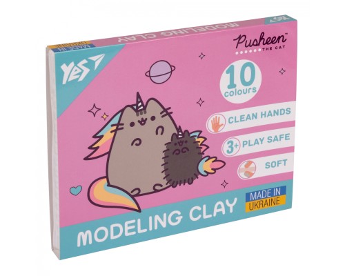 Пластилін Yes Pusheen 10 кольорів 200 г (540663)