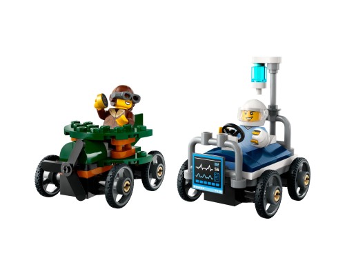 Конструктор LEGO City Літак проти лікарняного ліжка - Набір для перегонів (60459)