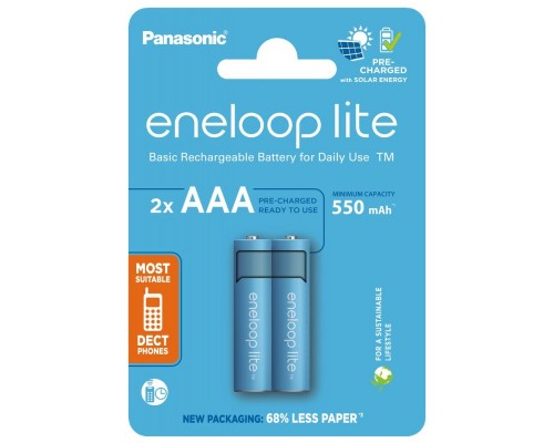 Акумулятор Panasonic AAA Eneloop 550mAh Lite NI-MH * 2 (BK-4LCCE/2CP)