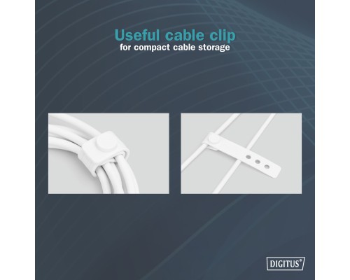 Дата кабель USB 2.0 AM to Type-C 2.0m 60W white Digitus (AK-300340-020-W)