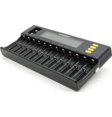 Зарядний пристрій для акумуляторів Liitokala 12 Slots+2, Ni-Mh/Li-ion/LiFePo4/Крона, LED+LCD (Lii-S12)