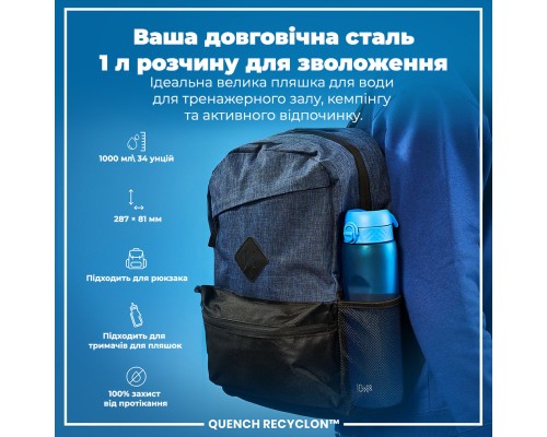 Пляшка для води ION8 OneTouch 1000 мл BPA Free, Blue (I8RF1000BLU)