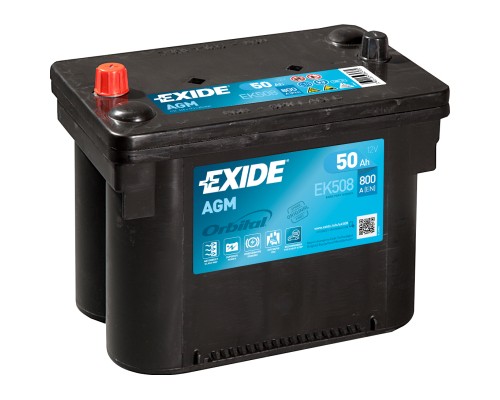 Акумулятор автомобільний EXIDE START-STOP AGM 50Ah клеми по центру (800EN) (EK508)