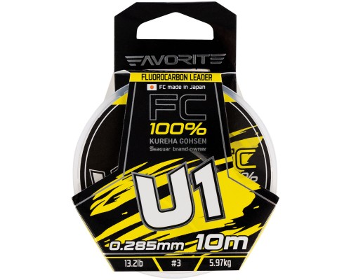 Флюорокарбон Favorite U1 FC 10m 3.0/0.285mm 13.2lb/5.97kg (1693.11.81)