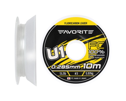 Флюорокарбон Favorite U1 FC 10m 3.0/0.285mm 13.2lb/5.97kg (1693.11.81)