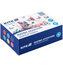 Акрилові фарби Kite Creative 6 пастельних кольорів, 20 мл (K-272)