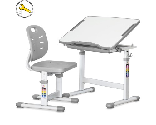 Парта зі стільцем Evo-kids Ergo Grey (Evo-05 Ergo G)