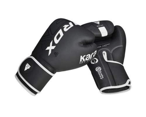 Боксерські рукавички RDX F6 Kara Matte White 8 унцій (BGR-F6MW-8OZ)