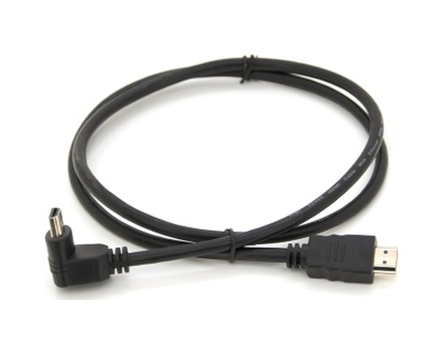 Кабель мультимедійний HDMI M to HDMI M 1.0m V1.4 90° corner black Merlion (YT-HDMI(M)/(M)HS-1.0m/90°)
