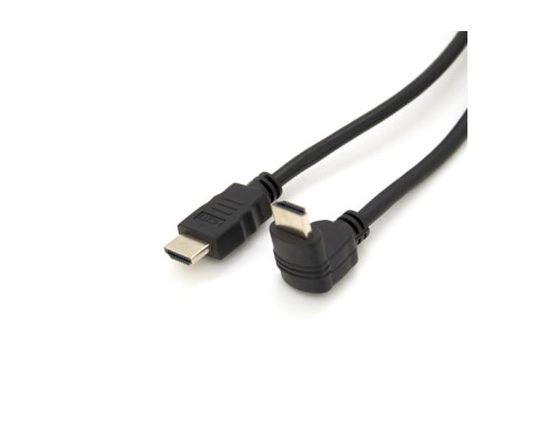 Кабель мультимедійний HDMI M to HDMI M 1.0m V1.4 90° corner black Merlion (YT-HDMI(M)/(M)HS-1.0m/90°)